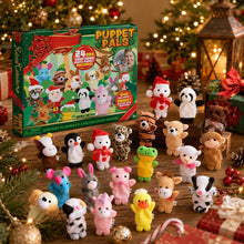 Load image into Gallery viewer, Plush Finger Puppet Advent Calendar with 24 Animal Characters for Kids
