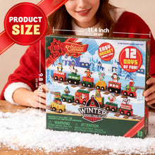 Load image into Gallery viewer, Magnetic Train Car Advent Calendar with 12 Connecting Cars and Numbered Doors
