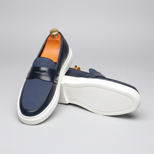 Load image into Gallery viewer, Korean Inspired Men's Casual Leather Sneakers With Thick Cushion Sole
