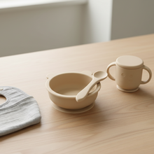 Load image into Gallery viewer, Silicone Suction Baby Feeding Bowl and Spoon Set
