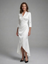 Load image into Gallery viewer, Womens Long Sleeve Midi Dress with Figure Skimming Cut and Fluid Drape
