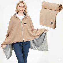 Load image into Gallery viewer, USB Heated Shawl Blanket with Three Heat Levels and Eight Heating Zones
