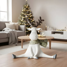 Load image into Gallery viewer, Hand-Painted Reindeer Figurine with Scarf, 5.5 Inch Resin Christmas Decoration
