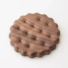 Load image into Gallery viewer, Cookie Walnut Coaster Set Solid Wood Drink Coasters
