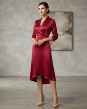 Load image into Gallery viewer, Womens Long Sleeve Midi Dress with Figure Skimming Cut and Fluid Drape
