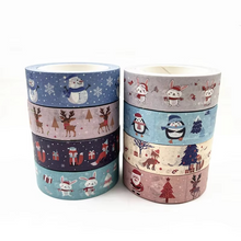 Load image into Gallery viewer, Christmas Washi Tape with Snowflake and Reindeer Designs for Holiday Crafts
