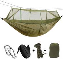 Load image into Gallery viewer, 2-Person Outdoor Hammock with Mosquito Net - Portable Parachute Fabric Camping Bed
