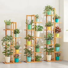 Load image into Gallery viewer, Bamboo Plant Stand Rack, 5 and 6 Tier Indoor Outdoor Flower Pot Holder Shelf
