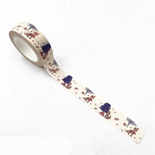 Load image into Gallery viewer, Christmas Washi Tape with Snowflake and Reindeer Designs for Holiday Crafts
