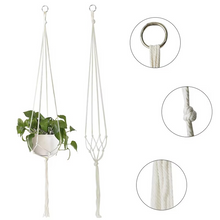 Load image into Gallery viewer, Handmade Macrame Plant Hanger Basket – Knotted Rope Holder for Flower Pots, Balcony, and Home Garden Décor
