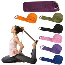 Load image into Gallery viewer, Premium Cotton Yoga Strap with Adjustable D Ring Buckle for Stretching and Pilates
