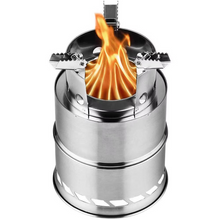 Load image into Gallery viewer, Portable Stainless Steel Wood Burning Camping Stove - Lightweight Outdoor Cooker for Travel and BBQ
