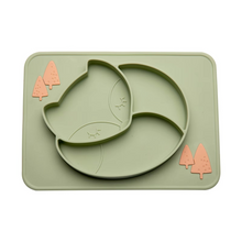 Load image into Gallery viewer, Baby Silicone Dinner Plate with Cartoon Fox Design
