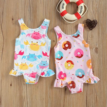 Load image into Gallery viewer, Breathable Infant One-piece Swimsuit for Girls, Cute Summer Sleeveless Swimwear
