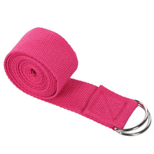 Load image into Gallery viewer, Premium Cotton Yoga Strap with Adjustable D Ring Buckle for Stretching and Pilates

