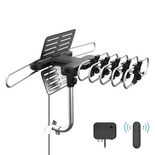 Load image into Gallery viewer, Outdoor TV Antenna with 360 Degree Remote Rotation and Signal Amplifier, 33ft Cable
