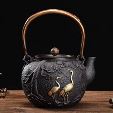 Load image into Gallery viewer, Japanese Cast Iron Teapot Set, 44 fl oz Authentic Tetsubin Tea Kettle
