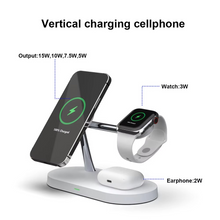 Load image into Gallery viewer, Magnetic 3 in 1 Wireless Charging Station - Fast Charger for iPhone, Apple Watch &amp; AirPods
