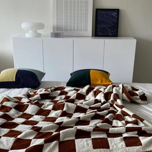 Load image into Gallery viewer, Nordic Soft Checkerboard Woven Blanket
