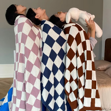 Load image into Gallery viewer, Nordic Soft Checkerboard Woven Blanket
