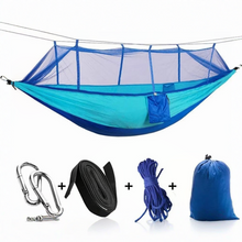 Load image into Gallery viewer, 2-Person Outdoor Hammock with Mosquito Net, Portable Parachute Fabric Camping Bed
