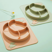 Load image into Gallery viewer, Baby Silicone Dinner Plate with Cartoon Fox Design
