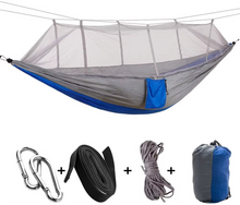 Load image into Gallery viewer, 2-Person Outdoor Hammock with Mosquito Net - Portable Parachute Fabric Camping Bed
