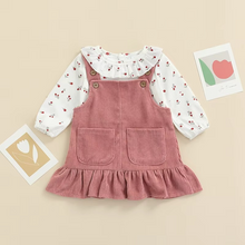 Load image into Gallery viewer, Baby Girl Outfit Set with Ribbed Bodysuit, Leopard Print Skirt and Bow Headband
