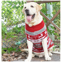 Load image into Gallery viewer, Large Dog Knit Sweater with Festive Holiday Pattern and Ribbed Neck Opening
