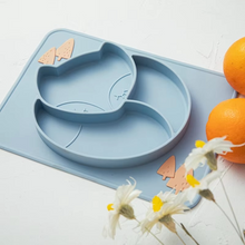 Load image into Gallery viewer, Baby Silicone Dinner Plate with Cartoon Fox Design
