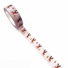 Load image into Gallery viewer, Christmas Washi Tape with Snowflake and Reindeer Designs for Holiday Crafts
