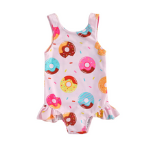 Load image into Gallery viewer, Breathable Infant One-piece Swimsuit for Girls, Cute Summer Sleeveless Swimwear
