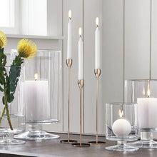 Load image into Gallery viewer, Modern Metal Gold Candlestick Holders for Wedding and Home Decor
