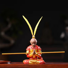 Load image into Gallery viewer, Purple Clay Monkey King Tea Pet Lucky Buddha Statue Feng Shui Ornament

