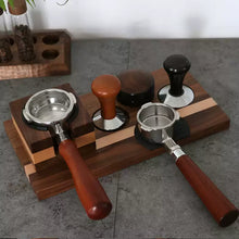Load image into Gallery viewer, Espresso Tamping Station, Black Walnut Wood Stand
