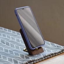 Load image into Gallery viewer, Minimalist Walnut Phone Stand with Brass Support
