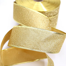 Load image into Gallery viewer, Glitter Decorative Ribbon With Iron Wire For Christmas And Craft Projects
