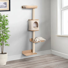 Load image into Gallery viewer, Wall Mounted Wooden Cat Tree for Indoor Cats
