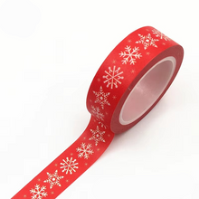 Load image into Gallery viewer, Christmas Washi Tape with Snowflake and Reindeer Designs for Holiday Crafts
