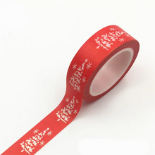 Load image into Gallery viewer, Christmas Washi Tape with Snowflake and Reindeer Designs for Holiday Crafts
