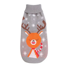 Load image into Gallery viewer, Large Dog Knit Sweater with Festive Holiday Pattern and Ribbed Neck Opening

