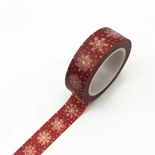 Load image into Gallery viewer, Christmas Washi Tape with Snowflake and Reindeer Designs for Holiday Crafts
