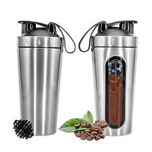 Load image into Gallery viewer, Stainless Steel 24oz Sports Shaker Bottle with Measurement Scale for Gym and Outdoor Fitness
