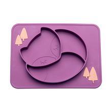 Load image into Gallery viewer, Baby Silicone Dinner Plate with Cartoon Fox Design
