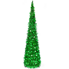 Load image into Gallery viewer, Collapsible Sequin Tinsel Christmas Tree 5 ft Reusable Artificial Holiday Decoration

