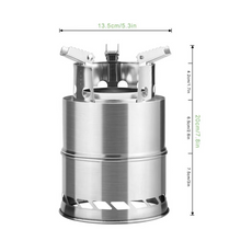 Load image into Gallery viewer, Portable Stainless Steel Wood Burning Camping Stove - Lightweight Outdoor Cooker for Travel and BBQ
