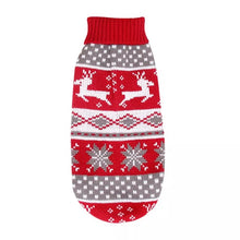 Load image into Gallery viewer, Large Dog Knit Sweater with Festive Holiday Pattern and Ribbed Neck Opening

