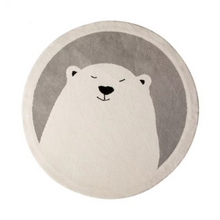 Load image into Gallery viewer, Round Fluffy Baby Play Mat Plush Animal Rug for Nursery or Living Room
