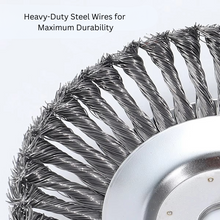 Load image into Gallery viewer, Heavy-Duty 6 and 8 Inch Steel Wire Rotary Brush Cutter Head for String Trimmers
