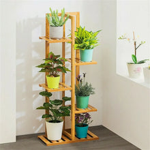 Load image into Gallery viewer, Bamboo Plant Stand Rack, 5 and 6 Tier Indoor Outdoor Flower Pot Holder Shelf

